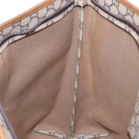 GUCCI GUCCI Plus Supreme Web Sherry Line Tote Bag PVC Beige Gold Auth ka624 - Picture 12 of 16